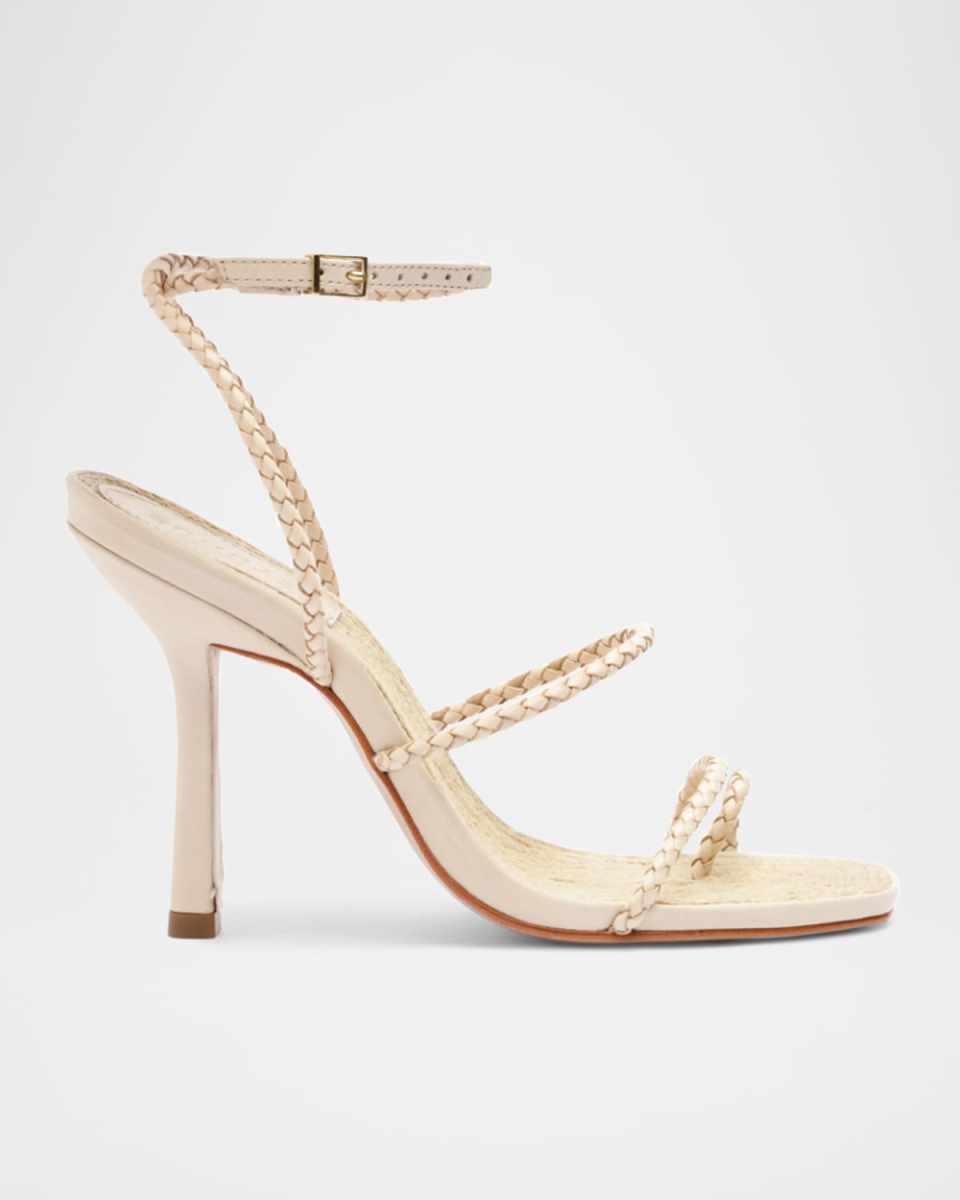 Kaya Braided Leather Stiletto Sandals